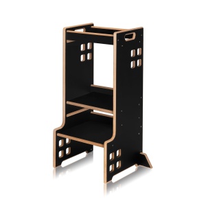 LIONELO CASS Ajutor de bucatarie Gadget de bucatarie 2 in 1 Montessori Turn de invatare De la 1 an Bara de siguranta reglabila pe inaltime Scaun de bucatarie stabil Raft de carti Pana la 30 kg