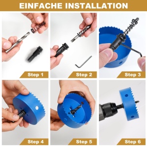 Lochsage Bi-Metall HYCHIKA 68mm pentru Aluminiu, Lemn si PVC - Img 5