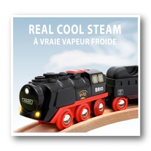 Locomotiva cu aburi BRIO World 33884 cu rezervor de apa si abur real pentru copii 3 - Img 5