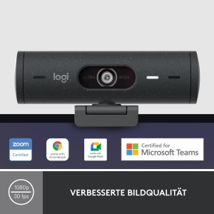 Logitech Brio 500 Webcam Full HD 1080p Auto-Lumina USB-C Graphit - Img 2
