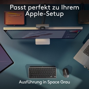 Logitech MX Keys Mini pentru Mac - Tastatura Wireless Minimalista pentru MacBook Pro, MacBook Air, iMac, iPad, Bluetooth, Taste Iluminate, USB-C, Tastare Lina, RO QWERTZ - Gri - Img 4