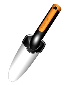 Lopata de plantat Fiskars Premium 27 cm, otel inoxidabil, negruorange