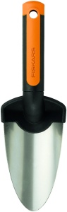 Lopatica de gradina Fiskars Premium, 28 cm, otel inoxidabil, negruoranj - Img 1