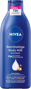 Lotiune pentru corp NIVEA Reichhaltige Body Milk, 400 ml, cu Hyaluron si Ulei de Migdale