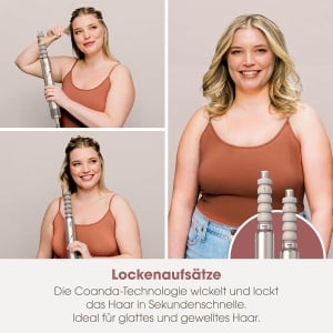 Luftstyler si Haartrockner Shark FlexStyle HD426SLEU, 3 in 1, 1000W, Champagner - Img 7