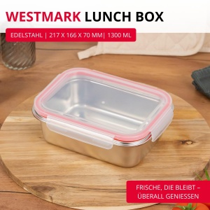 Lunchbox din inox Westmark, 600 ml, sigilata, BPA-free, argintie - Img 2
