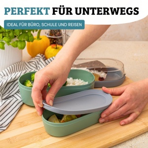Lunchbox Maxi Westmark Cutie pentru pranz cu 3 compartimente, 760 ml, mint-verde - Img 5