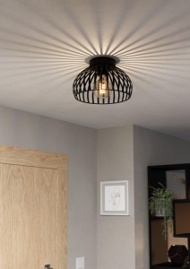 Lustra metalica EGLO Mogano 3, design minimalist, negru, diametru 28 cm - Img 3
