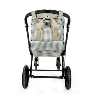 Mama care merge. Geanta scutece I Love Vichy pentru carucior, versatila, cu manere scurte si bretele de umar, verde, 37 x 28 x 12 cm - Img 6