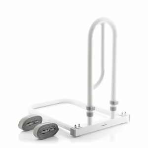 Maner ergonomic pentru pat InnovaGoods inaltime reglabila 45-55 cm curele ajustabile portabil alb - Img 2