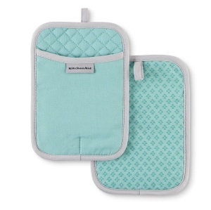Manusi de bucatarie KitchenAid Asteroid, set 2 bucati, Aqua Sky, 17.8x25.4 cm