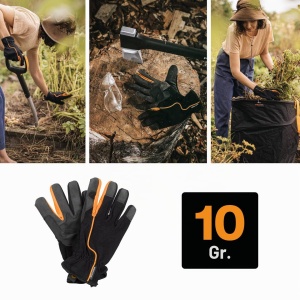 Manusi de Gradinarit Fiskars, Model 1003477, Marimea 10, NegruPortocaliu - Img 2