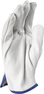 Manusi de lucru Goodyear din piele naturala, marimea 8, culoare alba - Img 2