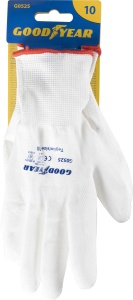 Manusi de lucru Goodyear din poliester si poliuretan, marimea 10, culoare alba - Img 3