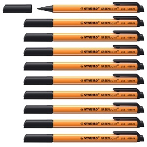 Marker STABILO GREENpoint, 0.8 mm, bioplastic, 6 culori disponibile