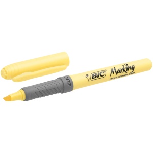 Marker Textil BIC Highlighter Grip Pastel, Set 4 Culori, Strichstarke 1.6mm - 3.3mm - Img 3