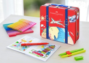 Markere Faber-Castell Connector, 40 culori, cutie metalica - Img 4