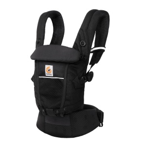 Marsupiu pentru copii Ergobaby Adapt pentru nou-nascuti de la nastere, 3 pozitii SoftFlex Mesh Suport ergonomic pentru burta pentru bebelusi Suport pentru spate, Onyx Negru