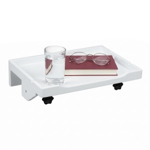 Masa de noptiera klemmbar Relaxdays, bambus, 9 x 36 x 25,5 cm, alba - Img 1