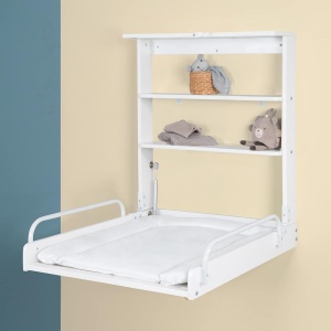 Masa de schimbat pentru bebelusi Roba Wandwickelregal, alba, cu suport si dimensiuni 79x63x19 cm - Img 3