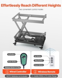 Masa electrica de ridicare VEVOR JZ-DD150, 150 kg capacitate, 76x44 cm, negru - Img 4