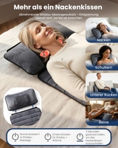 Masaj Comfier cu Functie de Calorifere, 10 Motoare de Vibratie, 4 Perne de Calorifere - Img 3