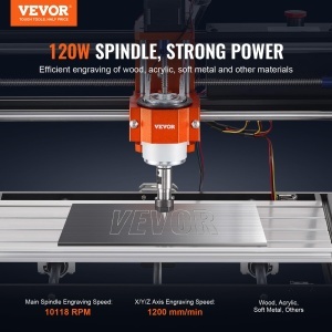 Masina CNC VEVOR 120W, 300x200x72mm, Gravor pentru Lemn si Plastic - Img 2