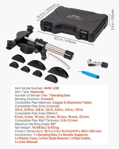Masina de Biegi Hidraulica VEVOR HHW-22B, 6-22 mm, 7 Biegebacken, 90 Biegu - Img 7