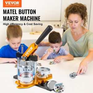 Masina de butoane VEVOR 75mm (3 inch) Badge Punch Press Kit, Masina de facut butoane pentru cadouri DIY pentru copii, Insigna de fabricare a butoanelor cu 500 de buc. Piese de buton si taietor de cerc si carte de vraji - Img 2