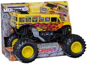 Masina de curse Monster Jam Classroom Crusher, 124, detalii autentice, culoare galbena - Img 7