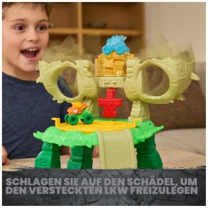 Masina de curse Monster Jam Mini Crash n Crumble Jungle, detalii autentice, roti functionale - Img 6