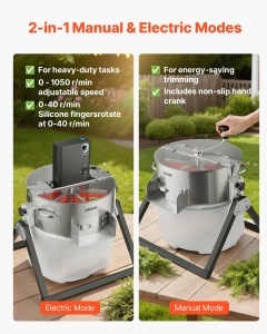 Masina de Erat VEVOR V-BT-ZD-16-EU, 2-in-1 Manuala Electrica, 370 mm, Inox - Img 5