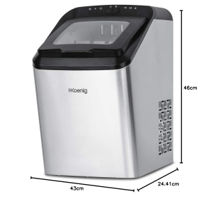 Masina de facut gheata H.Koenig KBP40, 15 kgzi, rezervor 2,8 L, inox - Img 7