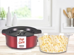 Masina de facut popcorn Beper P101CUD050, 700 W, antiaderenta, rosie - Img 2