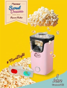 Masina de facut popcorn Bestron APC200P, 10 pungi, tehnologie aer cald, culoare rosa - Img 2