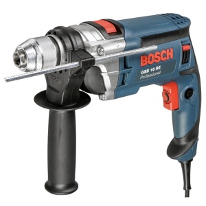 Masina de gaurit Bosch GSB 16 RE, 750 W, cu mandrina rapida 13 mm, accesorii incluse