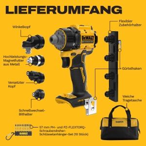 Masina de gaurit cu acumulator DEWALT DCD803KN-XJ, 18V, 73 Nm, 4 capete interschimbabile - Img 8