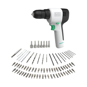 Masina de gaurit si insurubat BlackDecker Reviva 12V REVDD12A80 50 plastic reciclat 80 accesorii incluse