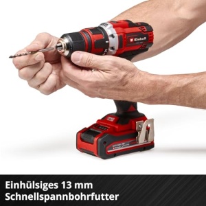 Masina de gaurit si insurubat cu acumulator Einhell TE-CD 18/40 Li-Solo Power X-Change (litiu-ion, 18 V, cuplu maxim de 40 Nm pe 21 de trepte, cutie de viteze cu 2 trepte pentru gaurire + insurubare, electronica de viteza, lumina LED) - Img 7