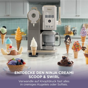Masina de inghetata Ninja CREAMi Scoop Swirl NC701EUSTGD, 2 recipiente, 13 functii, culoare Stone Gold - Img 2