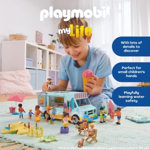 Masina de inghetata PLAYMOBIL 71904 cu Surfshop, 2 figurine, accesorii plaja - Img 3