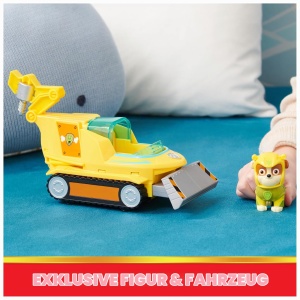 Masina de jucarie PAW PATROL Aqua Pups cu figurina Rubble, 23 cm, design Hammerhai - Img 3