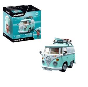 Masina de Jucarie PLAYMOBIL Volkswagen T1 Campingbus, Retro, Cu Surfbrett