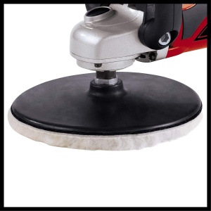 Masina de lustruit si slefuit Einhell CC-PO 1100/1E (1.100 W, pana la 3.500 min-1, electronica de viteza, blocare ax, aderenta cu velcro, incl. 1x atasament de spuma, 2x hota de lustruire sintetica, smirghel) - Img 5