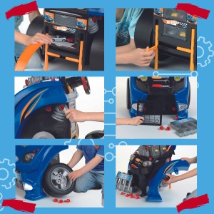 Masina de Montaj Theo Klein 2822 Hot Wheels cu Functii de Reparare, 43x40x52.5 cm - Img 5