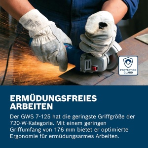 Masina de slefuit Bosch Professional GWS 7-125, 720W, disc 125mm, ergonomica - Img 3