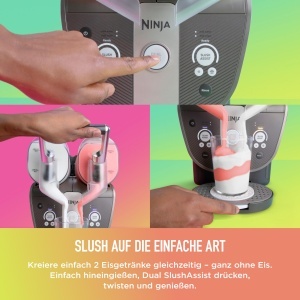Masina de Slush Ninja SLUSHi FS701EUBL, 2 recipiente de 1.420 ml, culoare albastra - Img 3