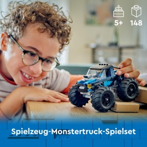 Masina de Teren LEGO City 60402, Monster Truck Albastru, 148 Piese, cu Figurina Sofer - Img 2