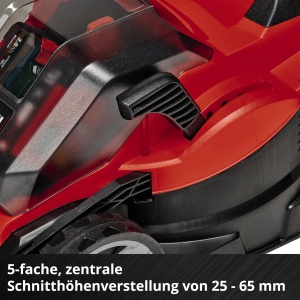 Masina de tuns iarba cu acumulator Einhell GE-CM 36/33 Li Kit Power X-Change (36 V, latime de taiere de 33 cm, pana la 250 m2, colector de iarba de 30 L, inaltime de taiere de 25-65 mm, inclusiv 2 baterii de 2,5 Ah + 2 incarcatoare) - Img 6