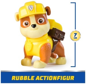 Masinuta cu Bulldozer PAW PATROL Rubble, Figurina 7 cm, Reciclata - Img 3
